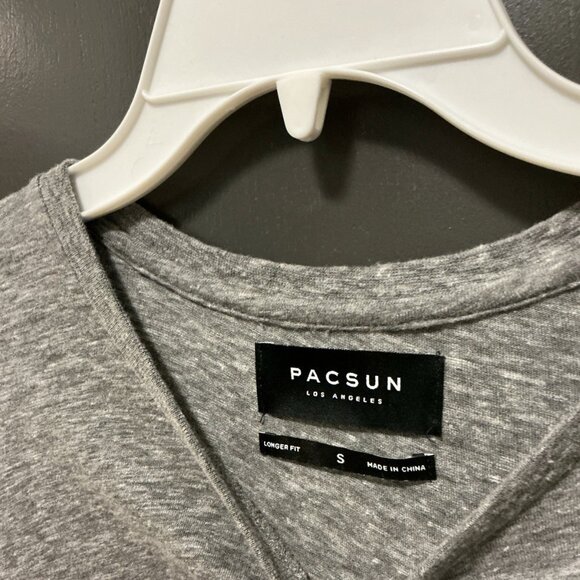 PacSun Los Angeles Long Fit Grey Men's Small Shirt Long Sleeve – New, Stylish - Picture 3 of 5